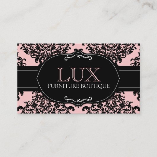 311 Pfirsich-Lux-Rosa-Damast Visitenkarte (Vorderseite)
