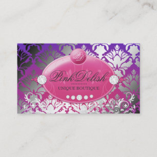 311-Pink Delish lila Strahlen Monogramm-  Visitenkarte