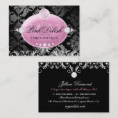 311-Pink Delish Monogramm | Noir 3,5 x 2,5 Visitenkarte (Vorne/Hinten)