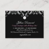 311-Pink Delish Monogramm | Noir 3,5 x 2,5 Visitenkarte (Rückseite)