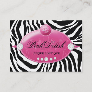 311-Pink Delish tiefrosa Zebrab3.5 x 2,5 Visitenkarte