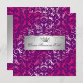 311-Pink erahnen | lila Bonbon 16 Einladung (Vorne/Hinten)