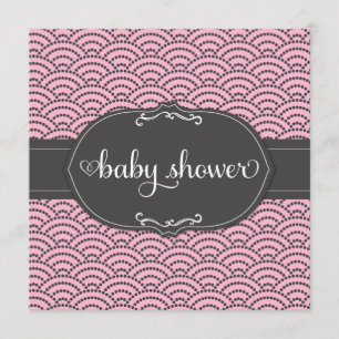 311 Pink & Gray Rainbow Baby Shower Einladung