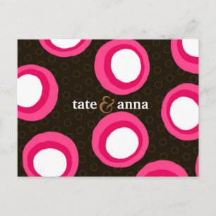 311-PINK RETRO DOTS INVITATION EINLADUNGSPOSTKARTE