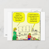 311 Popcorn Pancakes Cartoon Postkarte (Vorne/Hinten)