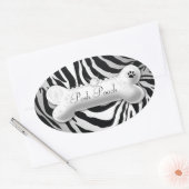 311 Posh Pooch "silber" Zebra Ovaler Aufkleber (Umschlag)