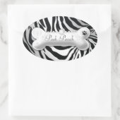 311 Posh Pooch "silber" Zebra Ovaler Aufkleber (Tasche)