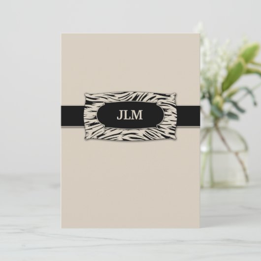 311-Raffiniertes Jungle Zebra Einladung (Stehend Vorderseite)