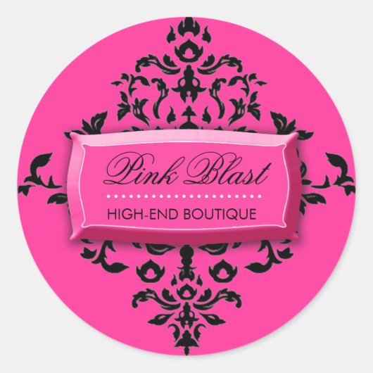 311-Rosa Blast #2 Hot Pink Damask Stickers (Vorderseite)
