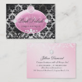311 rosa Delish Monogramm-BlackBerry-Damast Visitenkarte (Vorne/Hinten)