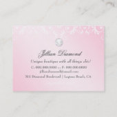 311 rosa Delish Monogramm-BlackBerry-Damast Visitenkarte (Rückseite)