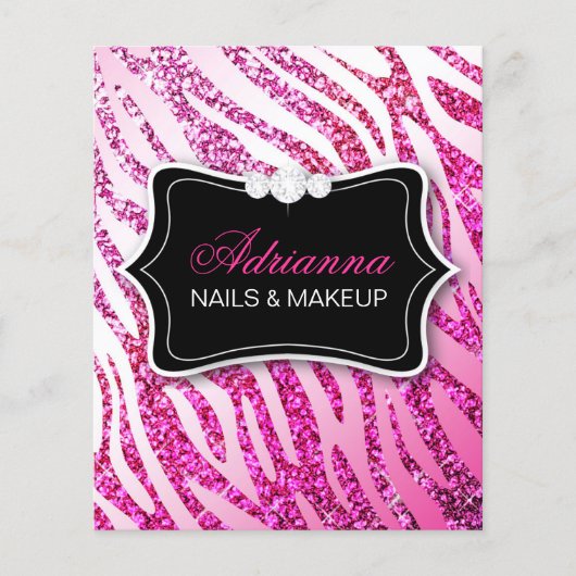 311 Rosa Glitzer Zebra Flyer (Vorne)