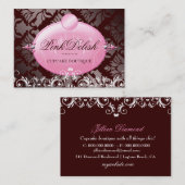 311 rosa Schokolade 3,5 x 2,5 Delish Versions-2 Visitenkarte (Vorne/Hinten)