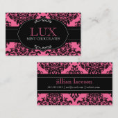 311 Rosen-rosa Lux-Damast Visitenkarte (Vorne/Hinten)