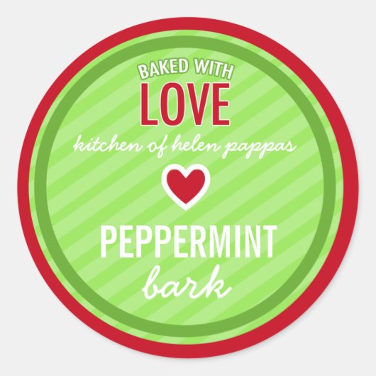 311 Roter Grünstreifen gebacken mit Liebe hausgema Runder Aufkleber (Vorderseite)