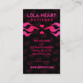 311 ROTER HOTT FLAMMEN-HERZ-HINTERGRUND VISITENKARTE (Rückseite)