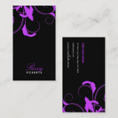 311 Roxy festes Lila und schwarz Visitenkarte (Vorne/Hinten)