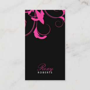 311 Roxy festes rosa und schwarz Visitenkarte