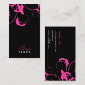 311 Roxy festes rosa und schwarz Visitenkarte (Vorne/Hinten)