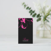 311 Roxy festes rosa und schwarz Visitenkarte (Stehend Vorderseite)