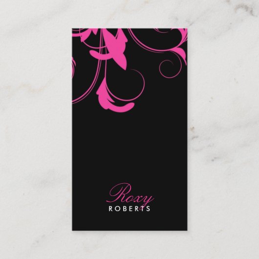 311 Roxy festes rosa und schwarz Visitenkarte (Vorderseite)
