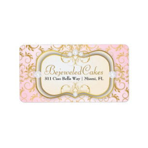 311 SahneCiao Bella goldenes göttliches Rosa Adressaufkleber