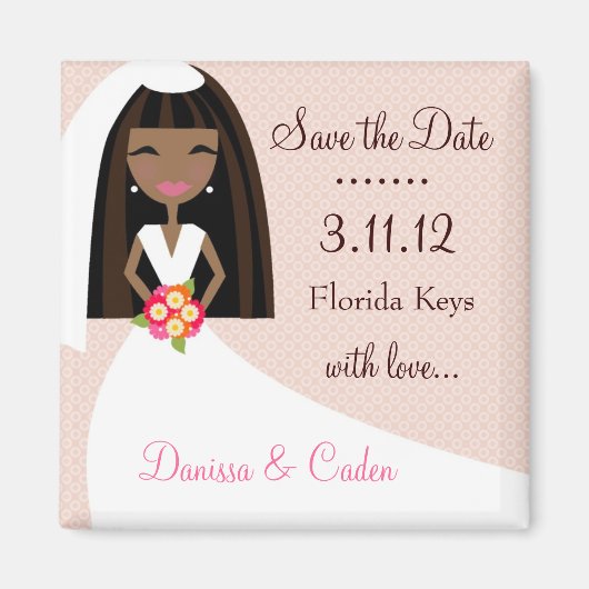 311-SAVE THE DATE AFRIKANAMERIKANISCHE BRIDE MAGNET (Vorne)