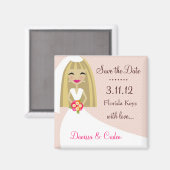 311-SAVE THE DATE BLONDE-BRIDE MAGNET (Vorderseite/Rückseite)