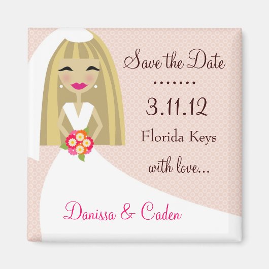 311-SAVE THE DATE BLONDE-BRIDE MAGNET (Vorne)