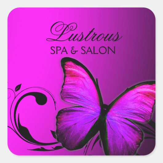 311 Schmetterling Lila Quadratischer Aufkleber (Vorderseite)