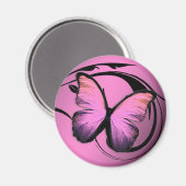 311 Schmetterling Pink Pout Magnet (Vorderseite/Rückseite)