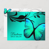 311 Schmetterling Türkis Blau Postkarte (Vorne/Hinten)
