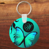 311 Schmetterling Türkis Blau Schlüsselanhänger (Vorderseite)