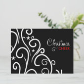 311-Schwarz-Weiß-Weihnachten Einladung (Stehend Vorderseite)