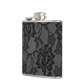311 schwarze u. graue Spitze-Girly Flasche Flachmann (Links)