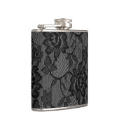311 schwarze u. graue Spitze-Girly Flasche Flachmann (Rechts)