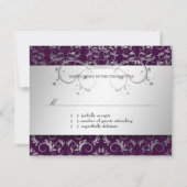 311-Silbergott | Eggplant RSVP Karte (Rückseite)