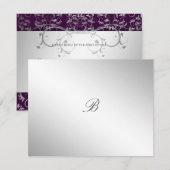 311-Silbergott | Eggplant RSVP Karte (Vorne/Hinten)