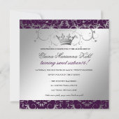 311-Silbergott| Eggplant Süße 16 Einladung (Rückseite)