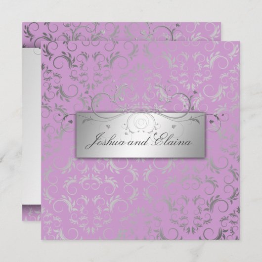 311 Silbergott| Lilac Einladung (Vorne/Hinten)