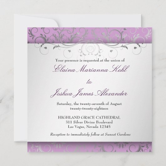 311 Silbergott| Lilac Einladung (Rückseite)