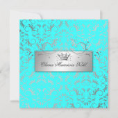 311-Silbergott| Luscious Türkis Sweet 16 Einladung (Vorderseite)