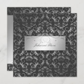 311-Silberige Steinkohle Grau Einladung (Vorne/Hinten)