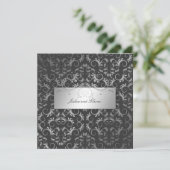 311-Silberige Steinkohle Grau Einladung (Stehend Vorderseite)