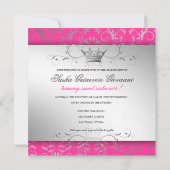 311-Silberner Göttlicher Boh| Heiß rosa Süß 16 Einladung (Rückseite)