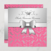 311-Silberner Göttlicher Boh| Luscious Rosa Süße 1 Einladung (Vorne/Hinten)