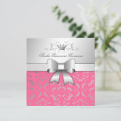 311-Silberner Göttlicher Boh| Luscious Rosa Süße 1 Einladung (Stehend Vorderseite)