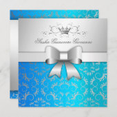 311-Silberner Göttlicher Boh| Tropischer Blauer Sü Einladung (Vorne/Hinten)