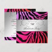 311-Silberner Lila Stein Zebra Bachelorette Einladung (Vorne/Hinten)