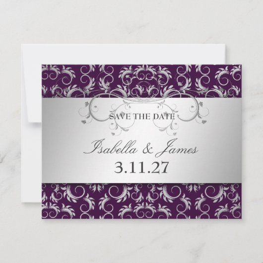 311 Silver Divine Eggplant Save the Date (Vorderseite)